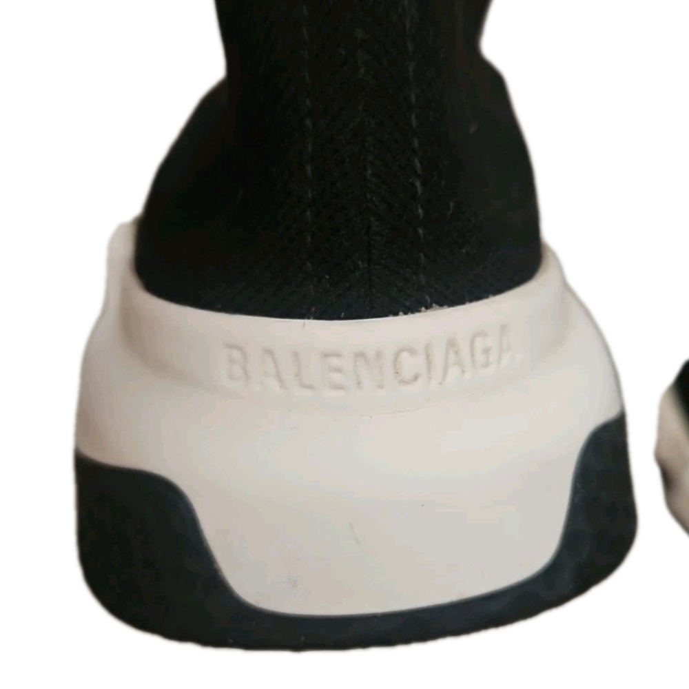Balenciaga Womens Black And White Speed 2.0 Knit Sock Trainer Designer Sneaker 6 - Picture 12 of 14